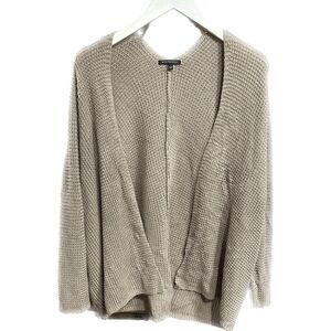Women's Long Sleeve STACCATO Beige Chunky Knit Cardigan Size Large